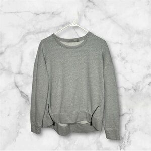 Athleta gray long sleeve sweatshirt with zipper details